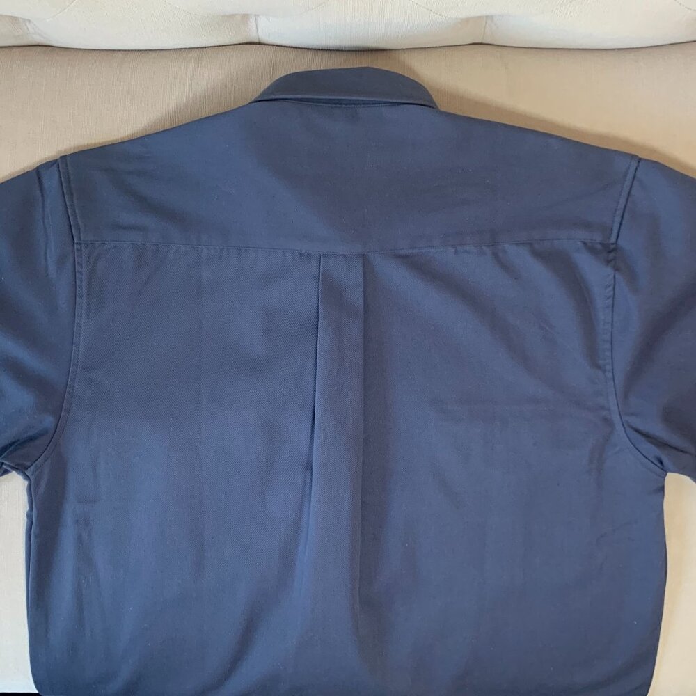 Vintage Work Master Tough Series Long Sleeve Causal Shirt Minimal Navy Classic - Picture 7 of 13